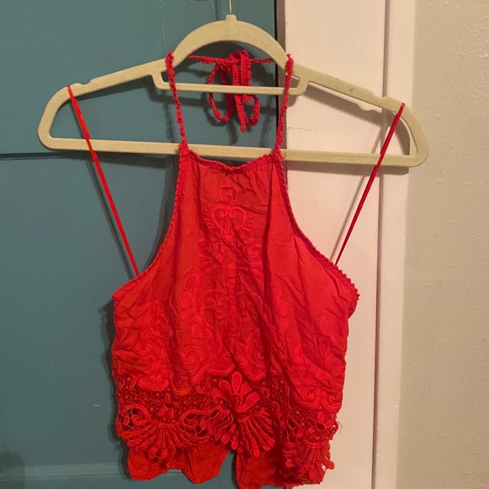 URBAN OUTFITTERS halter tie open back top